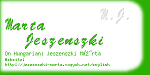 marta jeszenszki business card